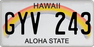 HI license plate GYV243