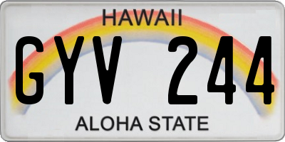 HI license plate GYV244