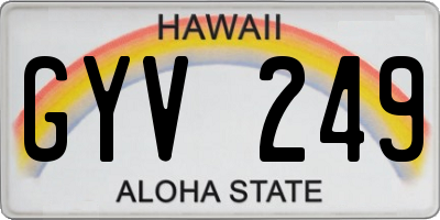 HI license plate GYV249