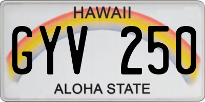 HI license plate GYV250