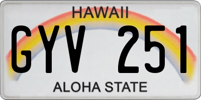 HI license plate GYV251