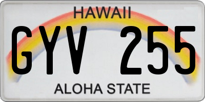 HI license plate GYV255