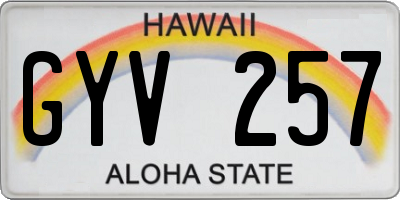 HI license plate GYV257