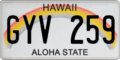 HI license plate GYV259