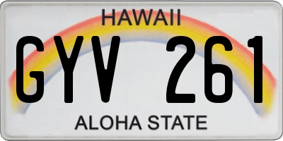 HI license plate GYV261