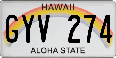 HI license plate GYV274
