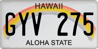 HI license plate GYV275