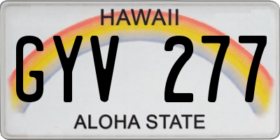 HI license plate GYV277