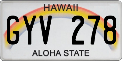 HI license plate GYV278