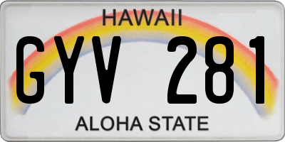 HI license plate GYV281