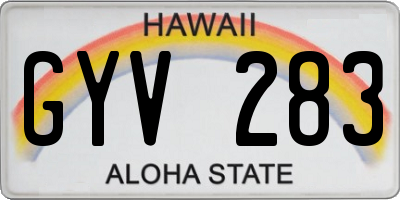HI license plate GYV283