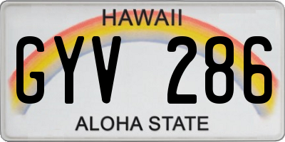 HI license plate GYV286