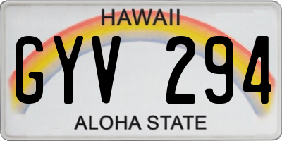 HI license plate GYV294