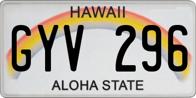 HI license plate GYV296
