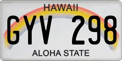 HI license plate GYV298