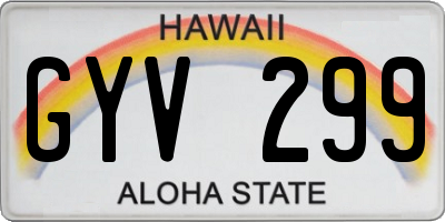 HI license plate GYV299