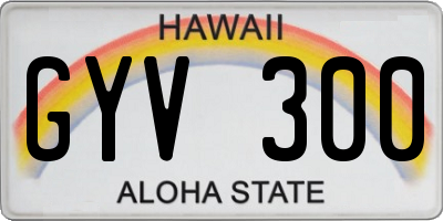 HI license plate GYV300