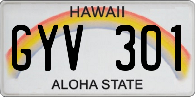 HI license plate GYV301