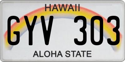 HI license plate GYV303