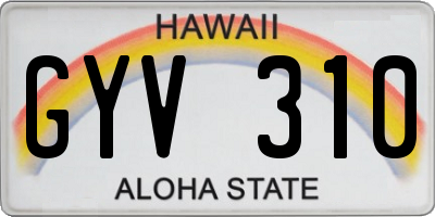 HI license plate GYV310