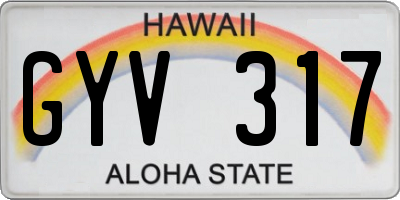 HI license plate GYV317