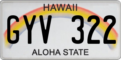HI license plate GYV322