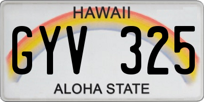 HI license plate GYV325