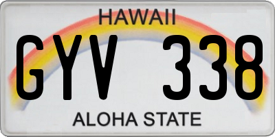 HI license plate GYV338