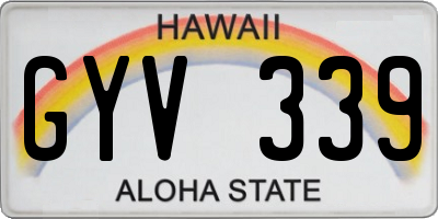 HI license plate GYV339