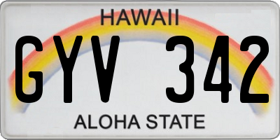 HI license plate GYV342