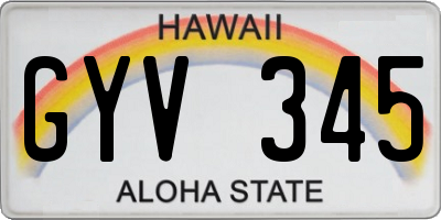 HI license plate GYV345