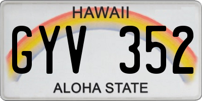 HI license plate GYV352