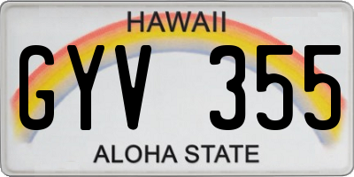 HI license plate GYV355