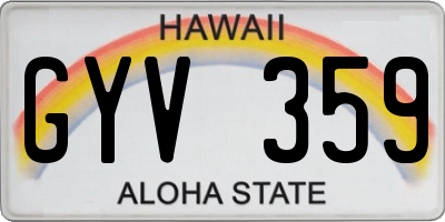 HI license plate GYV359