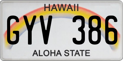 HI license plate GYV386