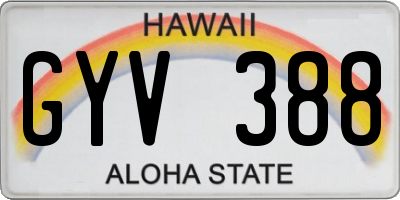 HI license plate GYV388
