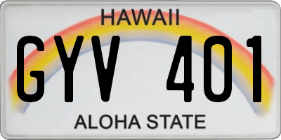 HI license plate GYV401