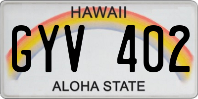 HI license plate GYV402