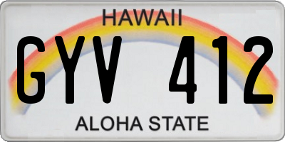 HI license plate GYV412