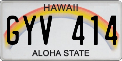 HI license plate GYV414
