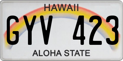 HI license plate GYV423