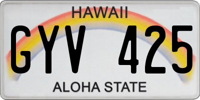 HI license plate GYV425