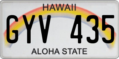 HI license plate GYV435