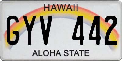 HI license plate GYV442
