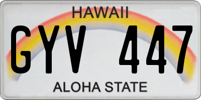 HI license plate GYV447