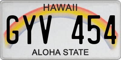 HI license plate GYV454