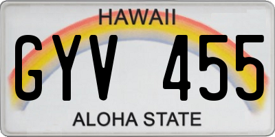 HI license plate GYV455