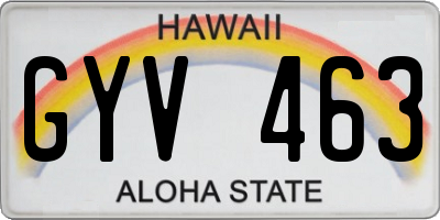 HI license plate GYV463