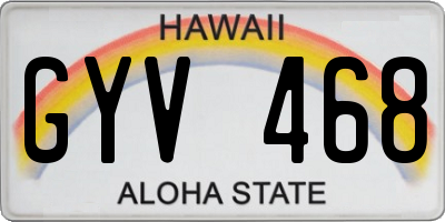 HI license plate GYV468