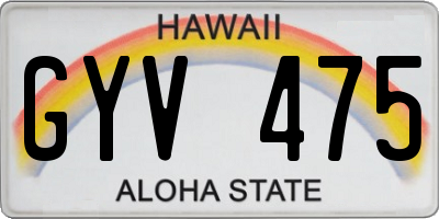HI license plate GYV475